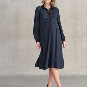 Elegant Navy Maternity Dress